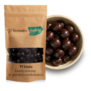 Wiśnie kandyzowane w gorzkiej czekoladzie 250 g