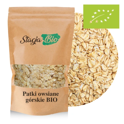 Płatki owsiane BIO górskie 1 kg – ekologiczne, Polska