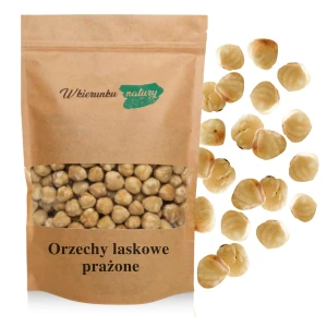 Chrupiące orzechy laskowe prażone blanszowane bez dodatku soli, prażone bez tłuszczu