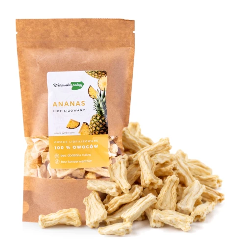 Ananas liofilizowany kawałki 50 g – naturalna słodycz dla dzieci i dorosłych