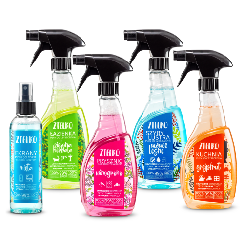 Zestaw do czyszczenia kuchnia + szyby + łazienka + prysznic + monitor EKO