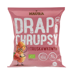 Ekologiczne chrupki kukurydziane o smaku truskawkowym dla dzieci 50 g 