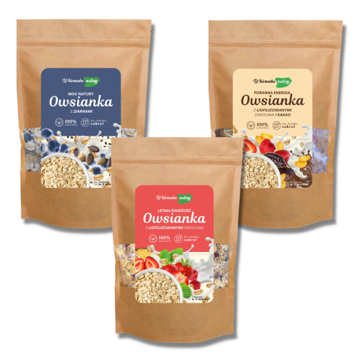 Zestaw START – 3 x Owsianka Stacja Bio 250 g | Naturalne smaki na dobry początek