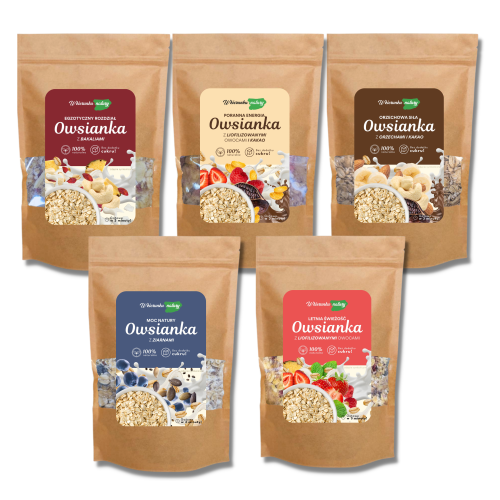 Zestaw ENERGIA – 5 x Owsianka Stacja Bio 250 g - Naturalne śniadania na cały tydzień